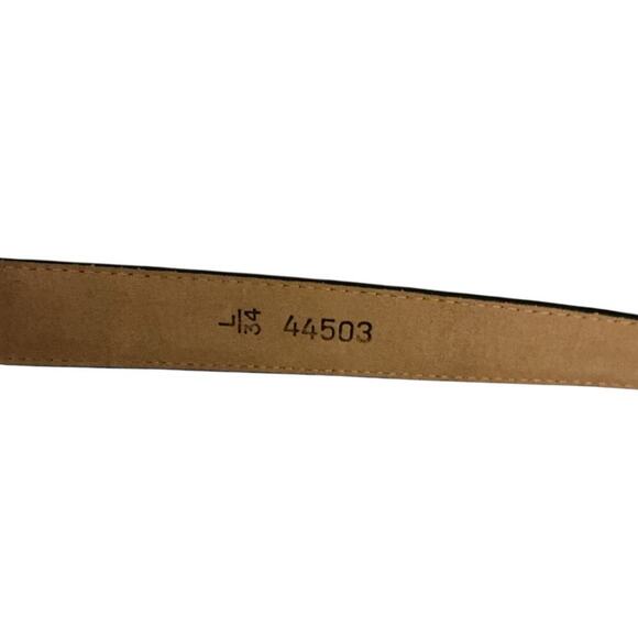 Brighton Vintage Style Black Croc Embossed Leather Belt Silver Buckle Size 34 - Picture 8 of 9